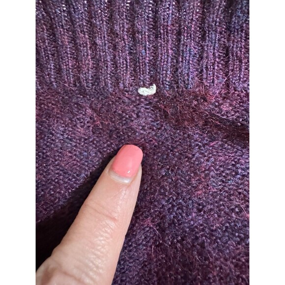 ESPRIT Womens Sweater Ultra Crop Long Flare Sleeve Cashmere Blend Purple M/L - Picture 4 of 7